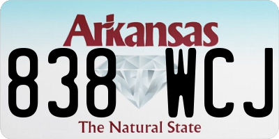 AR license plate 838WCJ