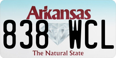 AR license plate 838WCL