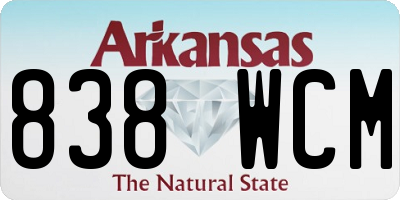 AR license plate 838WCM
