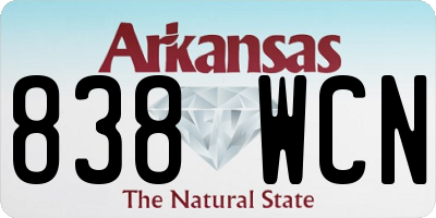 AR license plate 838WCN