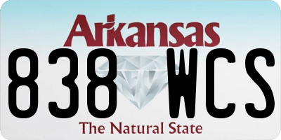 AR license plate 838WCS