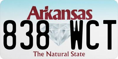 AR license plate 838WCT