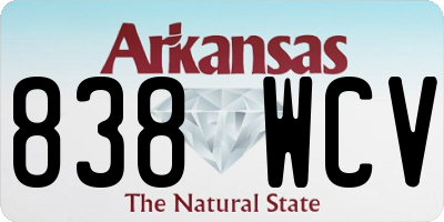AR license plate 838WCV