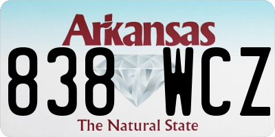 AR license plate 838WCZ