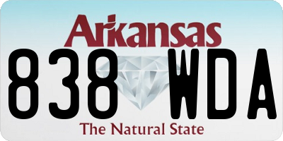 AR license plate 838WDA