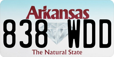 AR license plate 838WDD