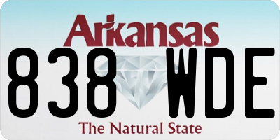 AR license plate 838WDE