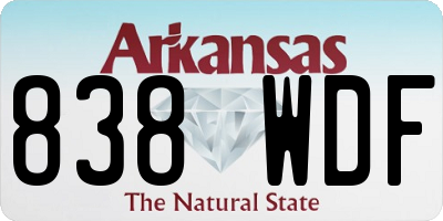AR license plate 838WDF