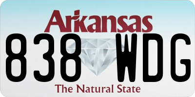 AR license plate 838WDG