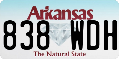 AR license plate 838WDH