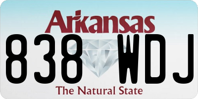 AR license plate 838WDJ