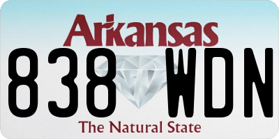 AR license plate 838WDN