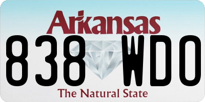 AR license plate 838WDO
