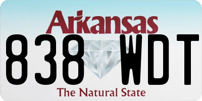AR license plate 838WDT