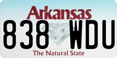 AR license plate 838WDU