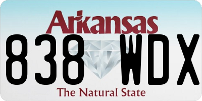 AR license plate 838WDX