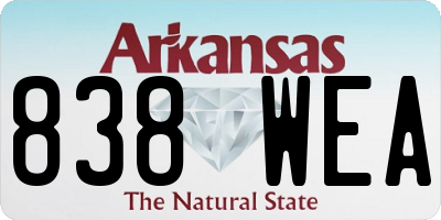 AR license plate 838WEA