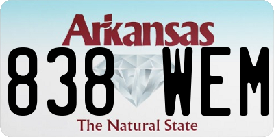 AR license plate 838WEM