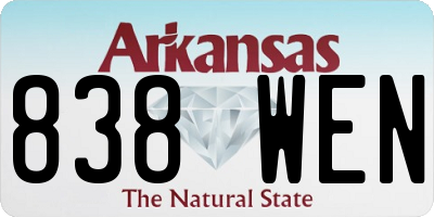 AR license plate 838WEN