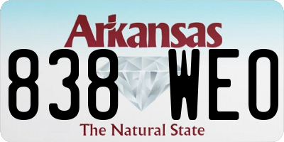 AR license plate 838WEO