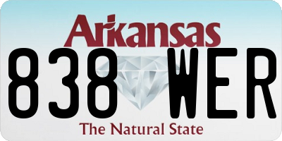 AR license plate 838WER