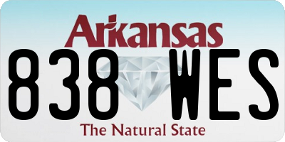 AR license plate 838WES