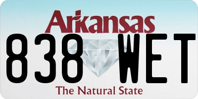 AR license plate 838WET