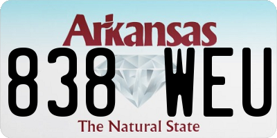 AR license plate 838WEU