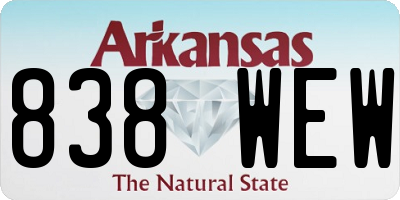 AR license plate 838WEW