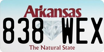 AR license plate 838WEX