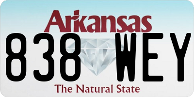 AR license plate 838WEY