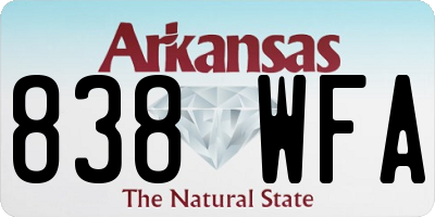 AR license plate 838WFA