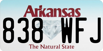 AR license plate 838WFJ
