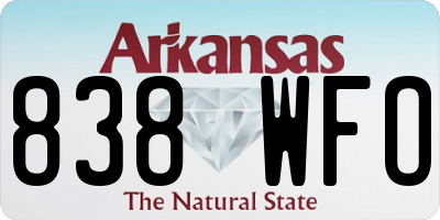 AR license plate 838WFO