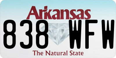 AR license plate 838WFW