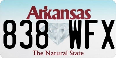 AR license plate 838WFX