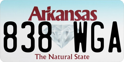 AR license plate 838WGA