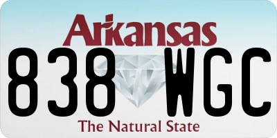 AR license plate 838WGC