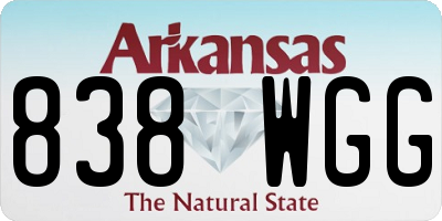 AR license plate 838WGG