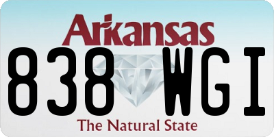 AR license plate 838WGI