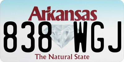 AR license plate 838WGJ