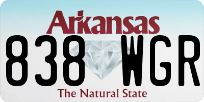 AR license plate 838WGR