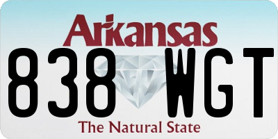 AR license plate 838WGT