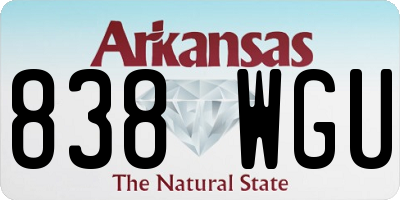 AR license plate 838WGU