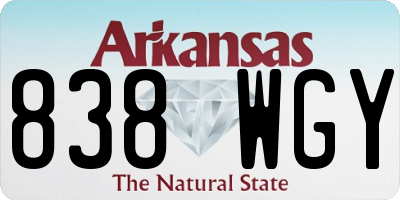 AR license plate 838WGY