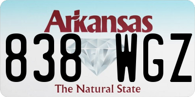 AR license plate 838WGZ