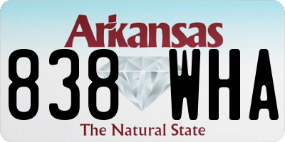 AR license plate 838WHA