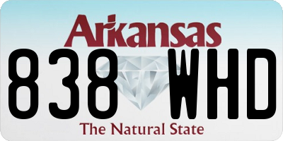 AR license plate 838WHD