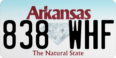 AR license plate 838WHF