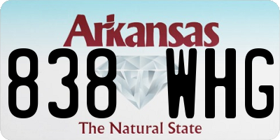 AR license plate 838WHG